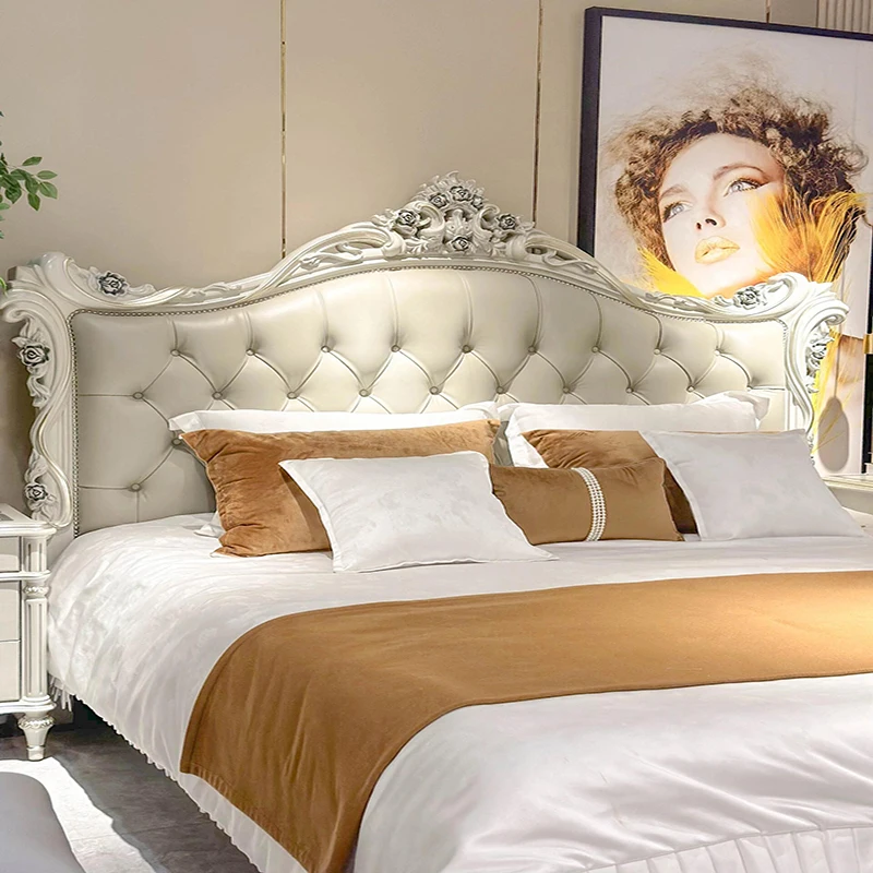 French cream wind white full solid wood bed princess bed master bedroom double bed
French cream wind white full solid wood bed princess bed master bedroom double bed