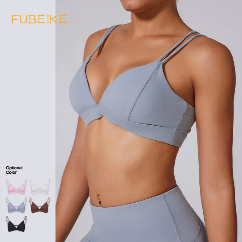 FUBEIKE Summer New Double Thin Strap Bra Deep V Vacation Style Shell Bra Versatile Cross Sports Bra Sporty Woman Top For Women
FUBEIKE Summer New Double Thin Strap Bra Deep V Vacation Style Shell Bra Versatile Cross Sports Bra Sporty Woman Top For Women