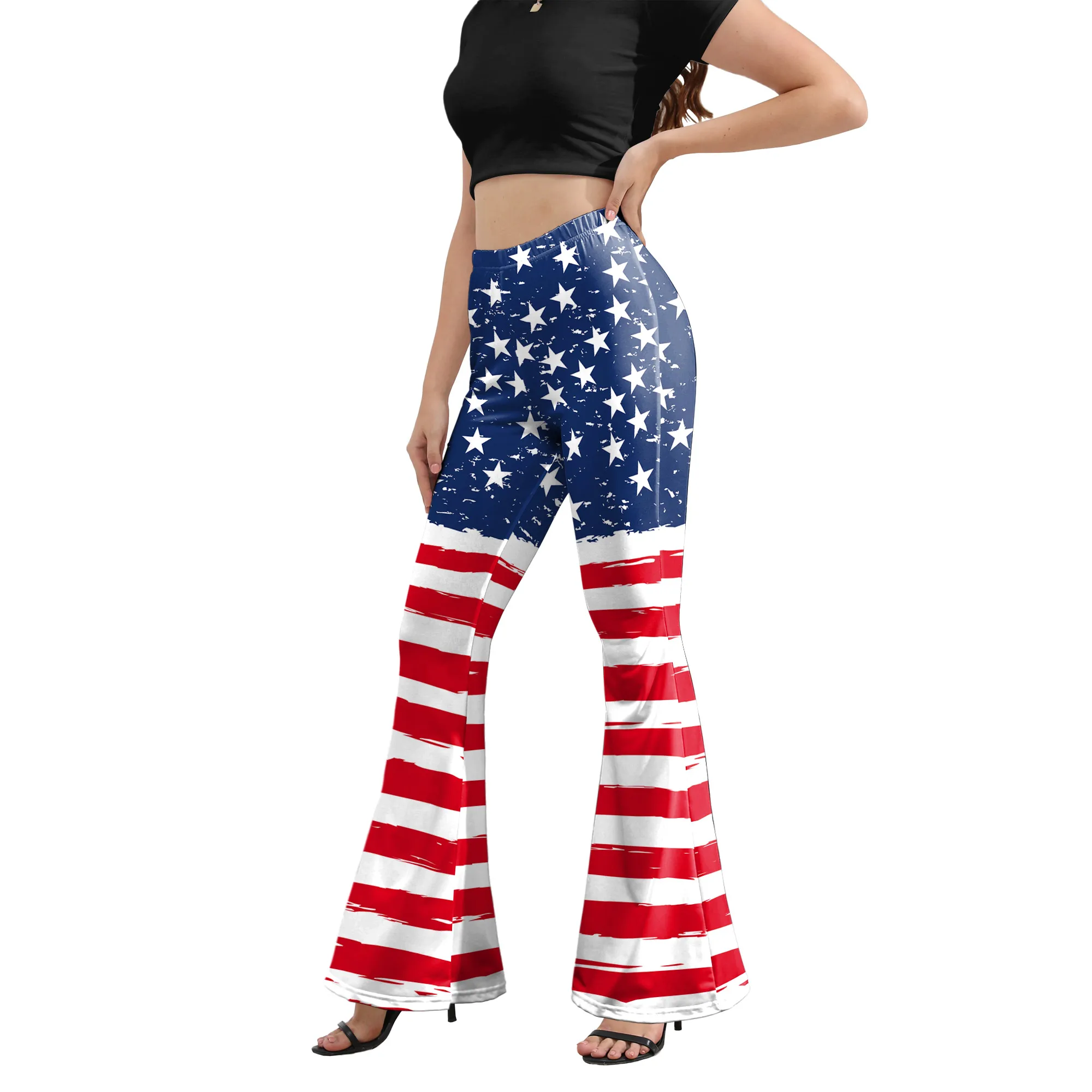 Independence Day Costumes Women's Bell Bottoms Holiday American Patriot Pants Stripe Print High Waist Ladies Flared Trousers
Independence Day Costumes Women's Bell Bottoms Holiday American Patriot Pants Stripe Print High Waist Ladies Flared Trousers