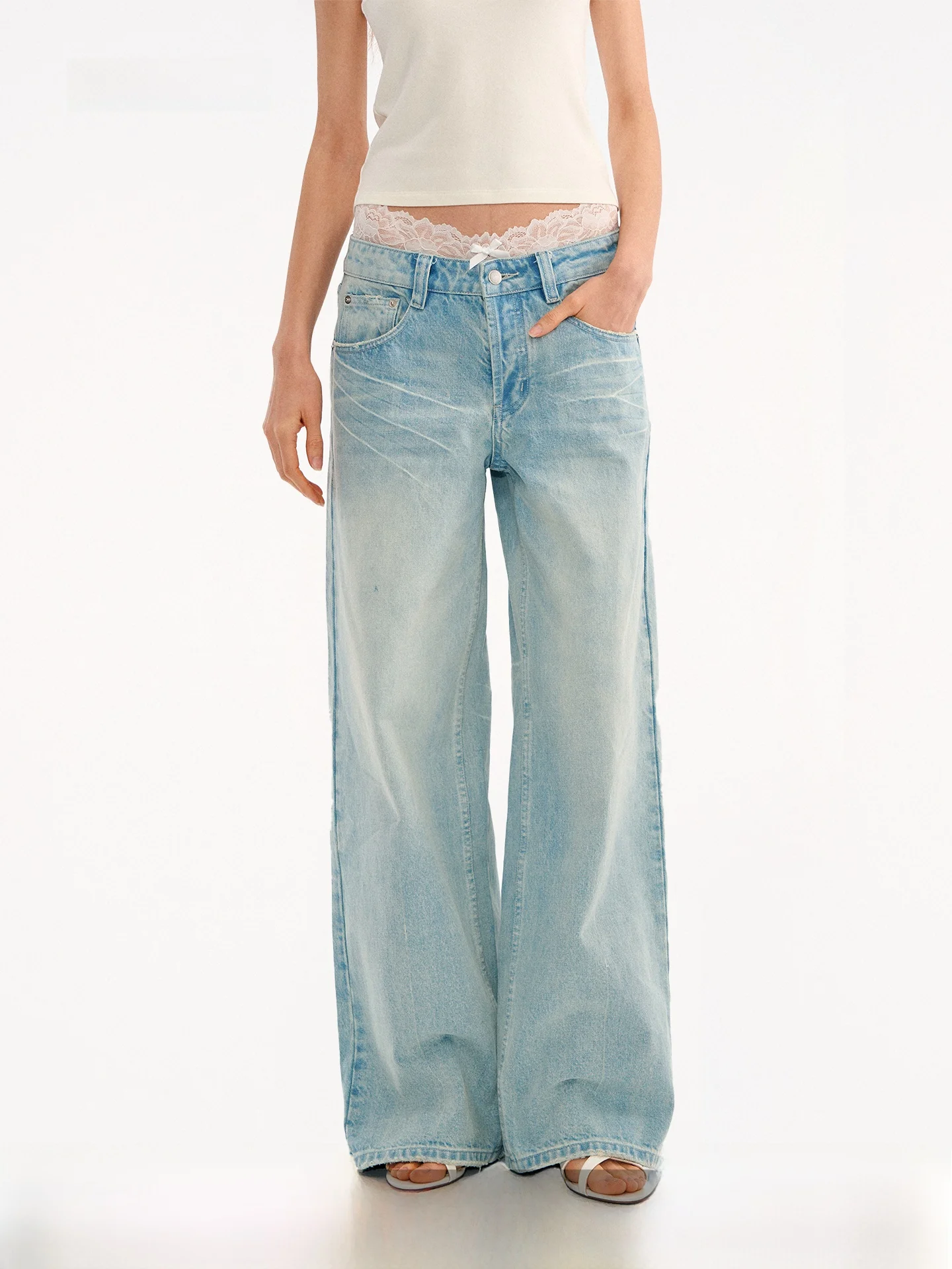Low Waist Ice Blue Waed Denim Jeans Straight Leg Slimming Casual Versatile Wide Leg Long Pants Women
Low Waist Ice Blue Waed Denim Jeans Straight Leg Slimming Casual Versatile Wide Leg Long Pants Women