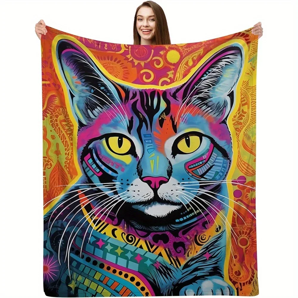 Psychedelic Cat Art Blanket Soft Cozy Throw Vibrant Feline Design Great Gift for Animal and Art Lovers Home Decor
Psychedelic Cat Art Blanket Soft Cozy Throw Vibrant Feline Design Great Gift for Animal and Art Lovers Home Decor