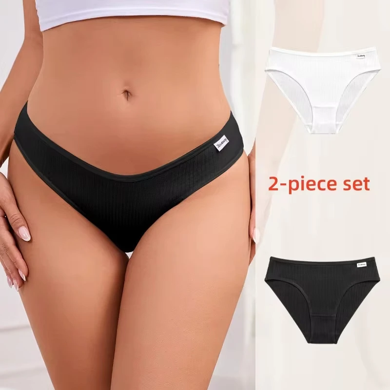 2pcs Cotton Women's Briefs Ribbed High Stretch Breathable Lifting Low Waist Soft Comfortable Ladies Panties Daily Underwear
2pcs Cotton Women's Briefs Ribbed High Stretch Breathable Lifting Low Waist Soft Comfortable Ladies Panties Daily Underwear