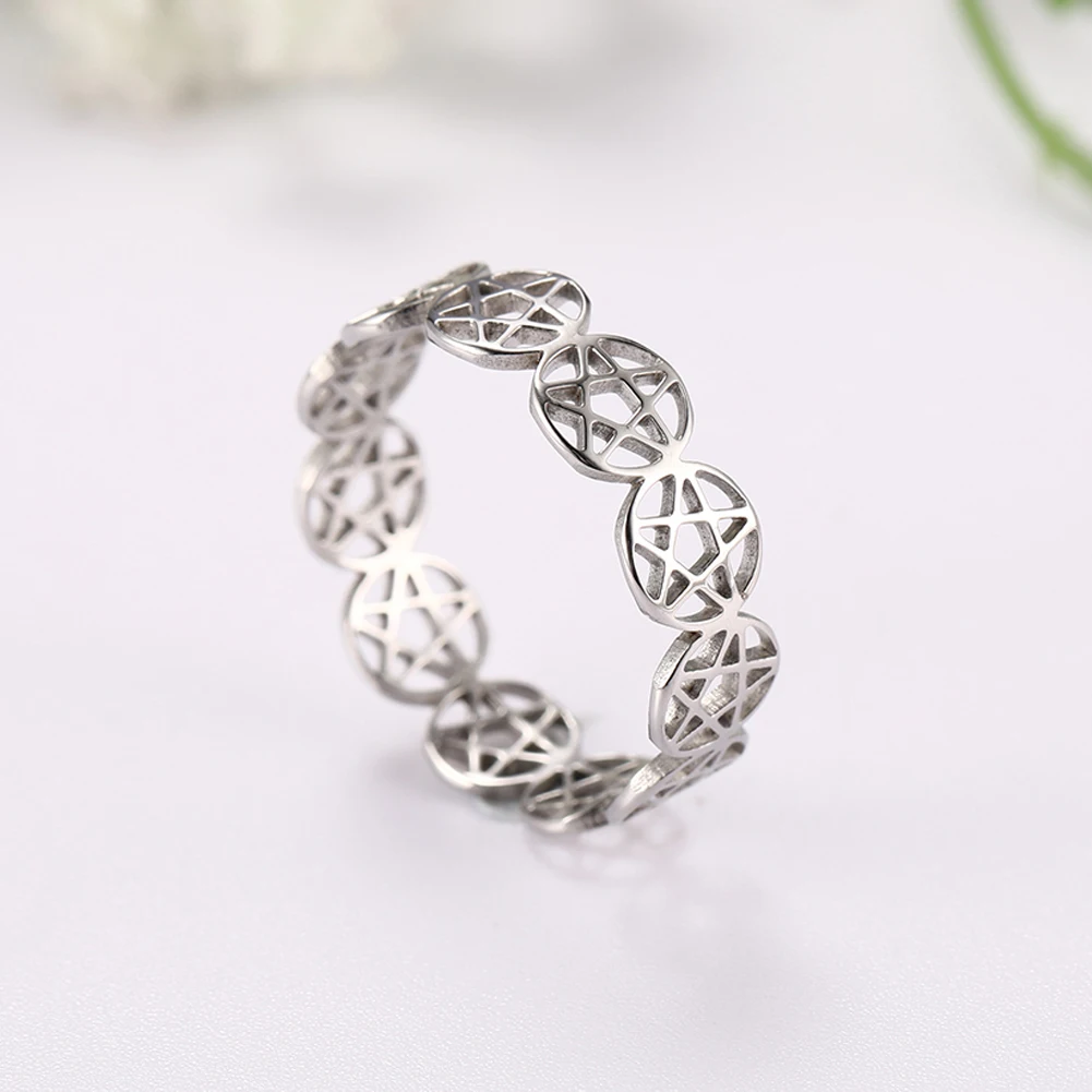 COOLTIME Supernatural Pentagram Ring for Women Stainless Steel Geometric Circular Pentacle Couple Rings Jewelry Gift
COOLTIME Supernatural Pentagram Ring for Women Stainless Steel Geometric Circular Pentacle Couple Rings Jewelry Gift