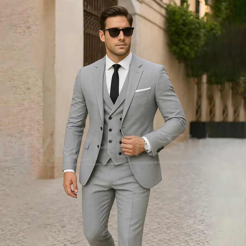 Gray Men's Suit 3 Piece Fashion Single Breasted Slim Formal Outfits Smart Casual Party Wedding Tuxedo (Blazer+Vest+Pants)
Gray Men's Suit 3 Piece Fashion Single Breasted Slim Formal Outfits Smart Casual Party Wedding Tuxedo (Blazer+Vest+Pants)