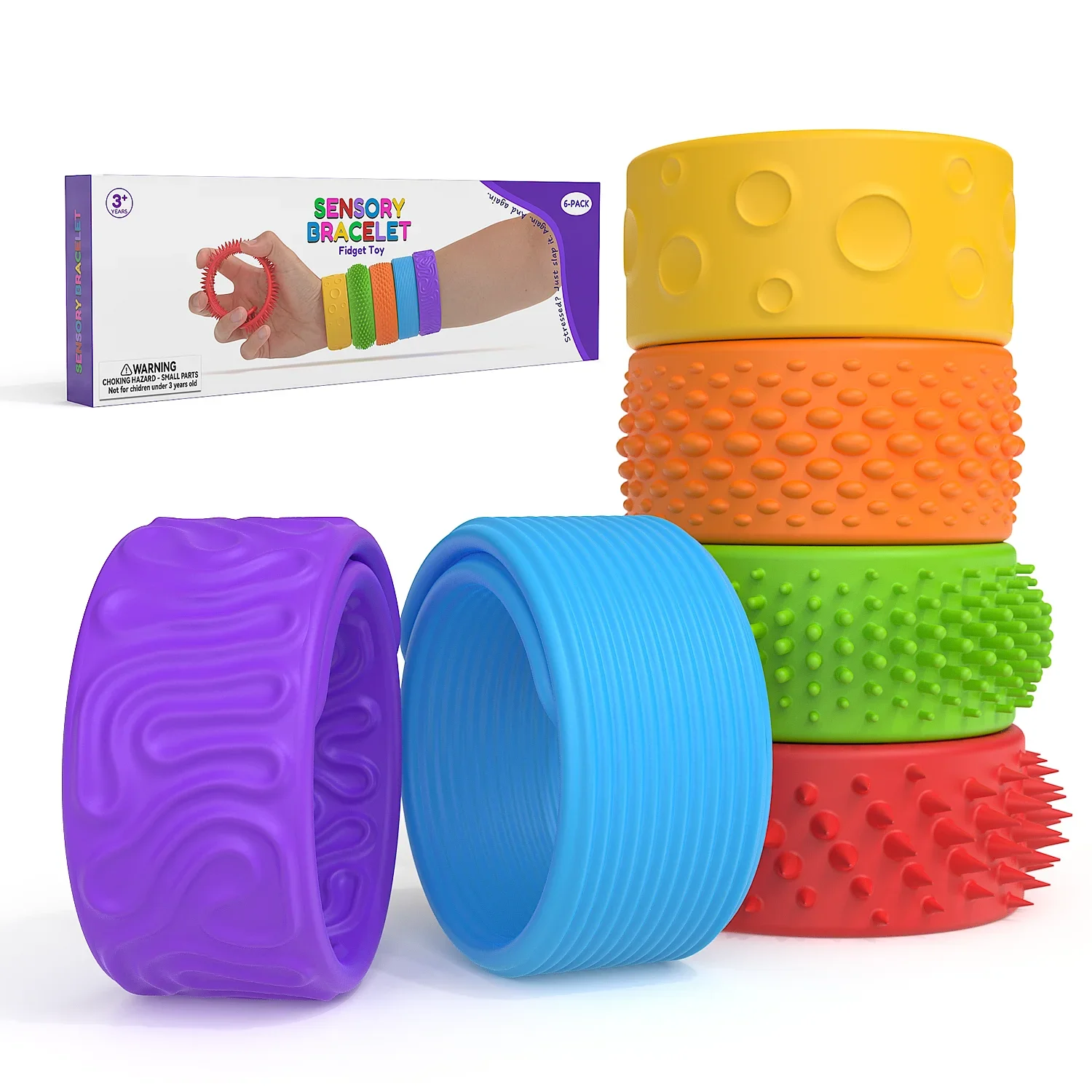 6PCS Fidget Slap Bracelets Sensory with Autism Textured Anxiety Relief Items for Adults Calm Down Classroom Toys
6PCS Fidget Slap Bracelets Sensory with Autism Textured Anxiety Relief Items for Adults Calm Down Classroom Toys