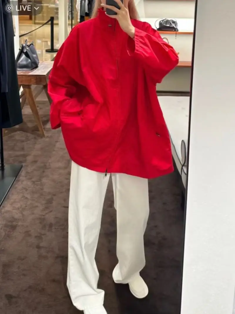 Женский красный или черный плащ с воротником-стойкой и длинным рукавом, свободная женская куртка
Женский красный или черный плащ с воротником-стойкой и длинным рукавом, свободная женская куртка