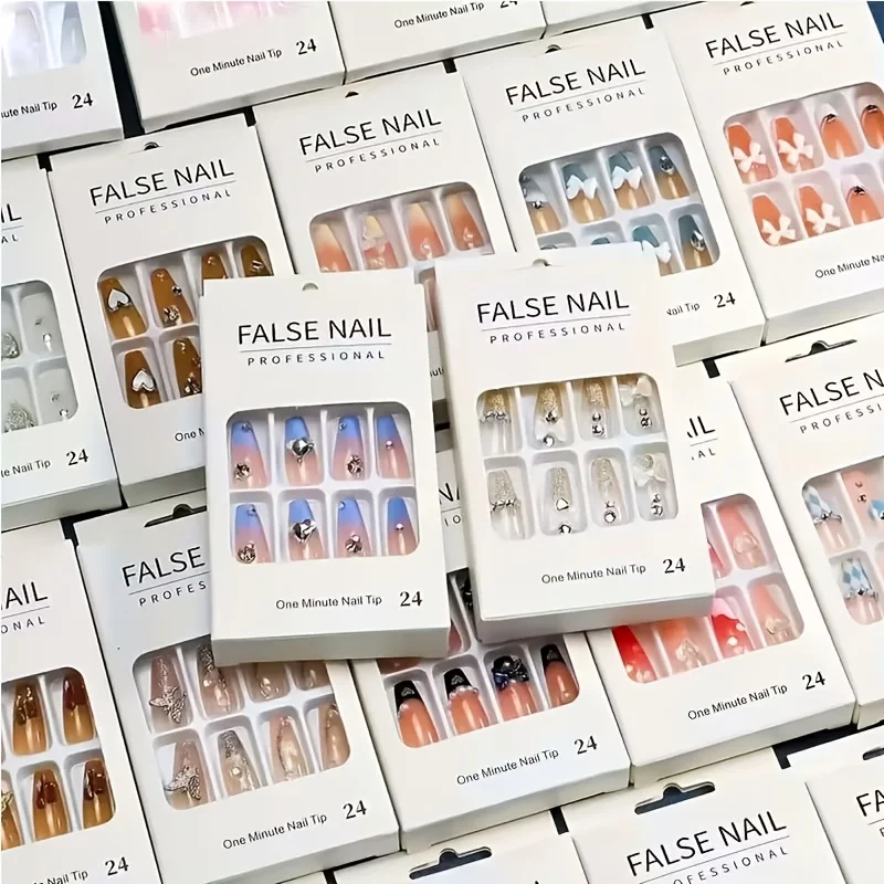 5 boxes of 60 self-adhesive nail stickers - randomly mixed short, medium, and long sizes, with various colors and designs. Over
5 boxes of 60 self-adhesive nail stickers - randomly mixed short, medium, and long sizes, with various colors and designs. Over