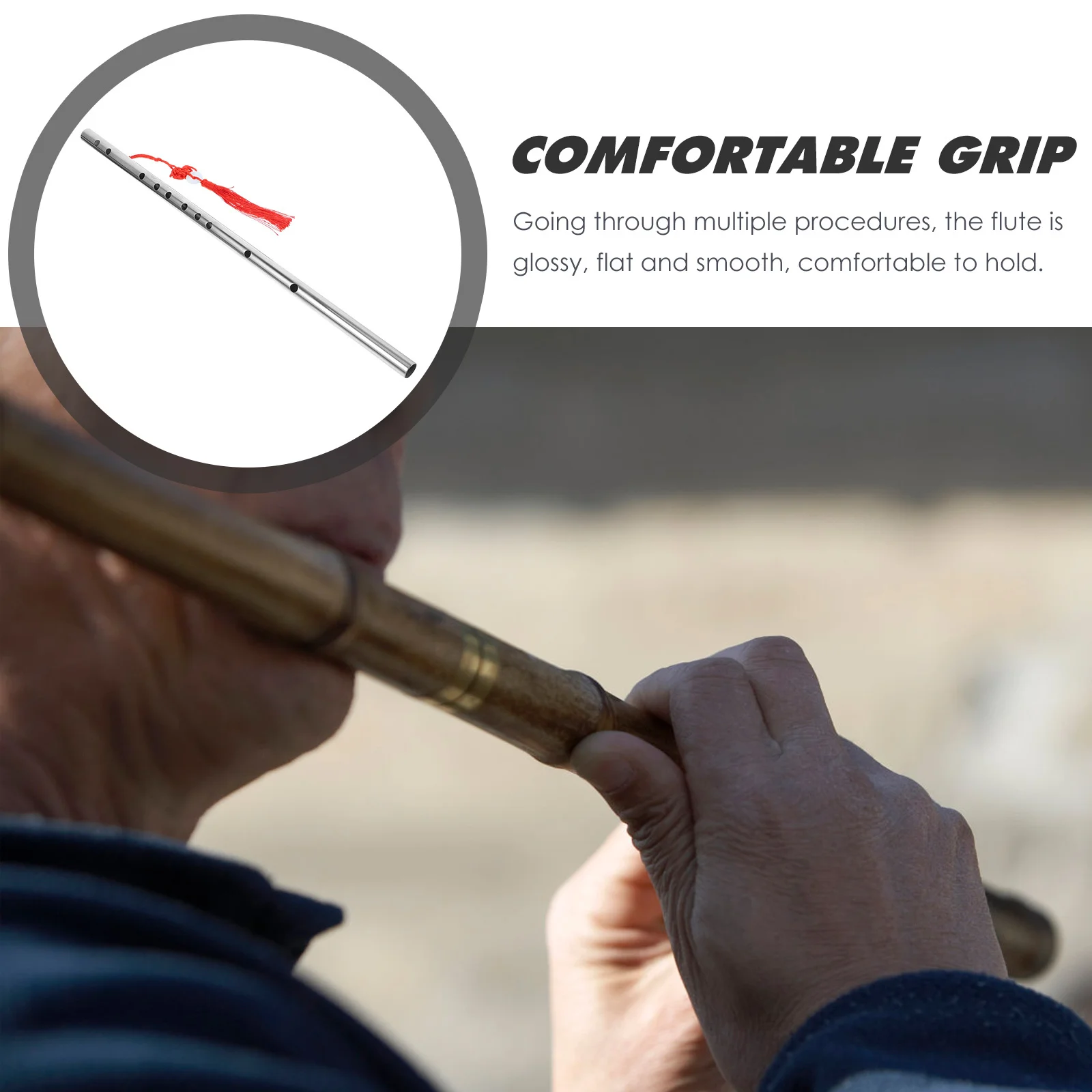 1Pcs Stainless Steel Flute Lightweight Sturdy Chinese Flute Introductory Student Practice Portable Anti-Crack Mold Resistant 
1Pcs Stainless Steel Flute Lightweight Sturdy Chinese Flute Introductory Student Practice Portable Anti-Crack Mold Resistant