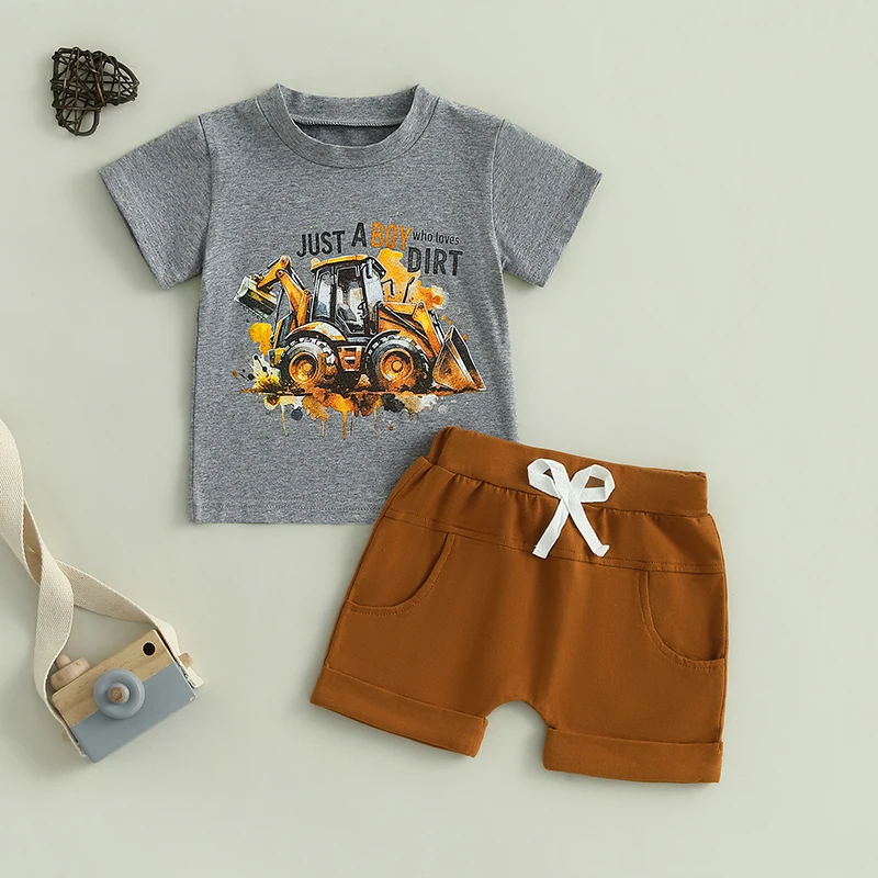 SUNSIOM Boys Summer Shorts Sets Short Sleeve O Neck Letter Excavator Print Tops and Solid Color Shorts Sets
SUNSIOM Boys Summer Shorts Sets Short Sleeve O Neck Letter Excavator Print Tops and Solid Color Shorts Sets