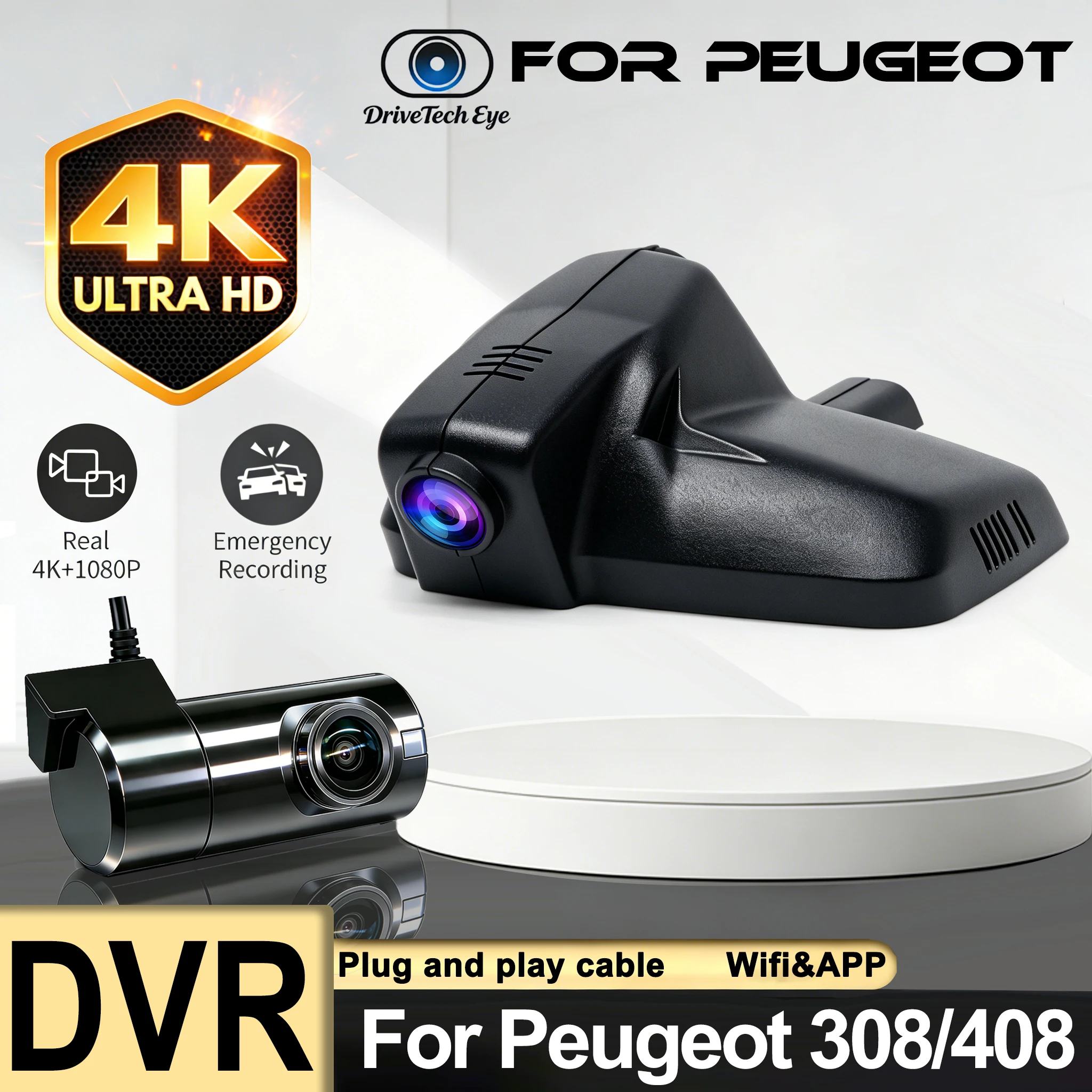 4K Car Wifi DVR Dash Cam Digital Video Recorder High Quality 24H Parking Monitoring For Peugeot 408 308 2015 2016 2017 2018 2019
4K Car Wifi DVR Dash Cam Digital Video Recorder High Quality 24H Parking Monitoring For Peugeot 408 308 2015 2016 2017 2018 2019
