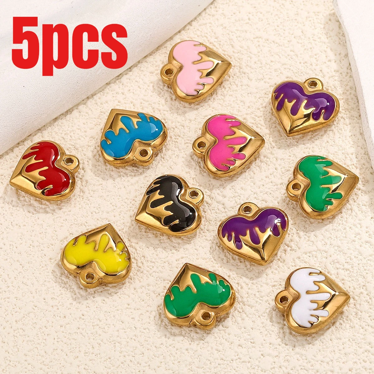 5pcs/Pack Stainless Steel Love Heart Gold Pendants for Handmade DIY Bracelet Bangle Pendant Jewelry Accessories
5pcs/Pack Stainless Steel Love Heart Gold Pendants for Handmade DIY Bracelet Bangle Pendant Jewelry Accessories