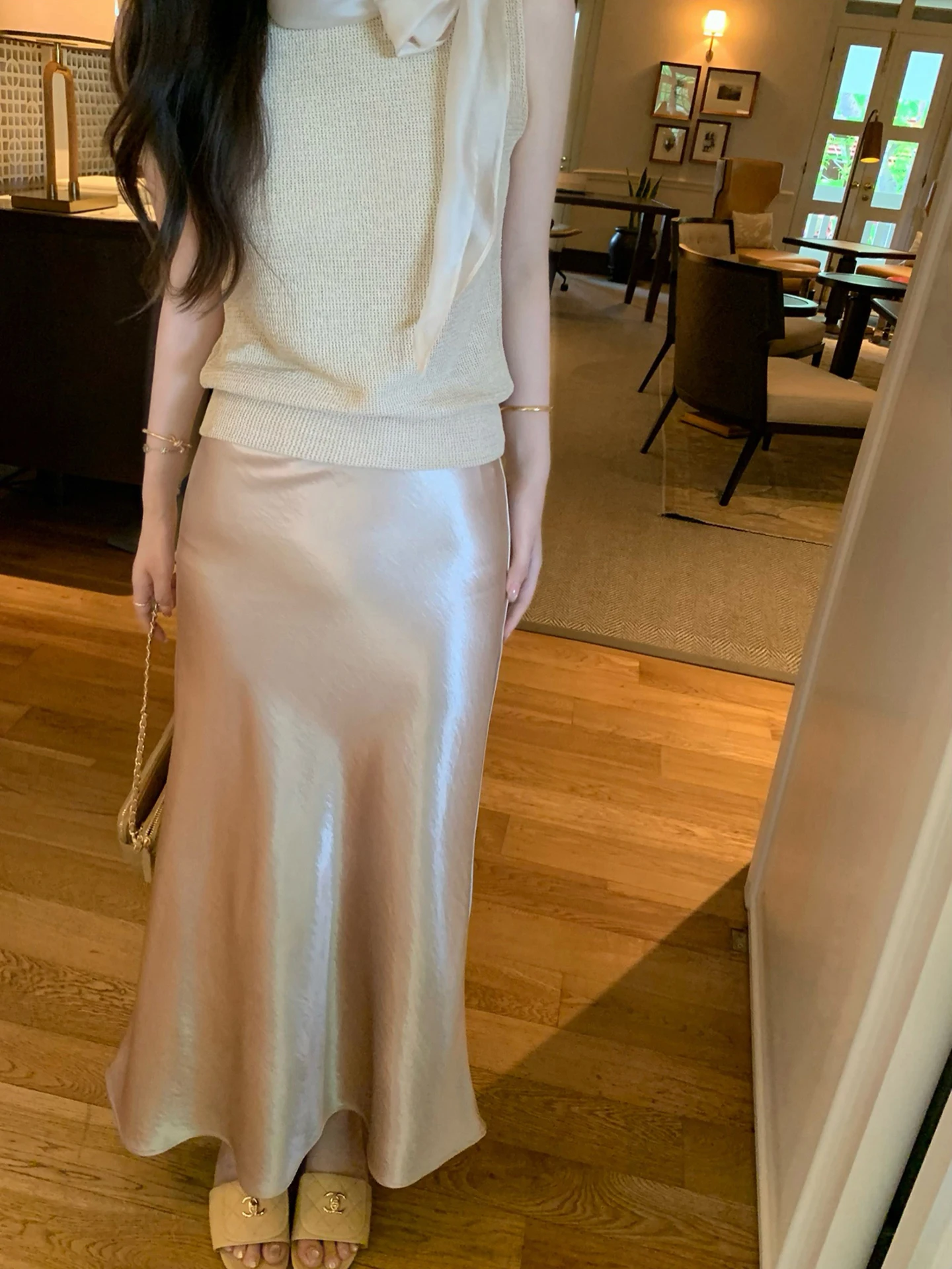 Cchen High Waist Silk Satin Draped Fish Tail Bodycon Skirt Casual Slim A-Line Half Skirt Women's Skin-friendly Breathable
Cchen High Waist Silk Satin Draped Fish Tail Bodycon Skirt Casual Slim A-Line Half Skirt Women's Skin-friendly Breathable