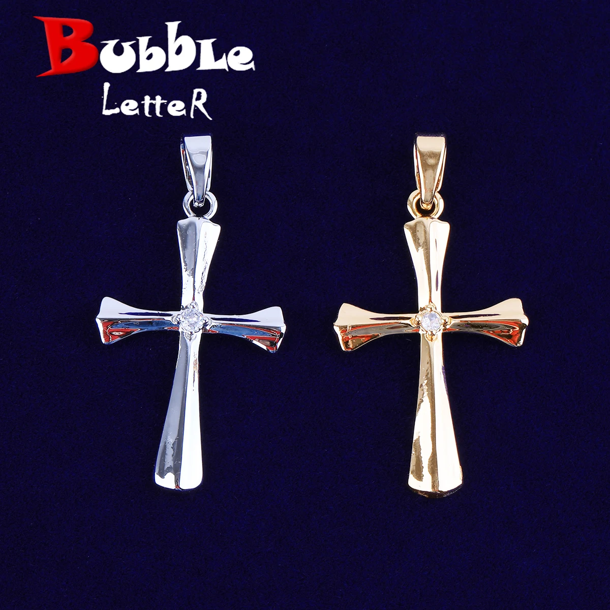 Bubble Letter Smooth Cross Necklace Pendant for Women Real Gold Plated Copper Hip Hop Jewelry
Bubble Letter Smooth Cross Necklace Pendant for Women Real Gold Plated Copper Hip Hop Jewelry