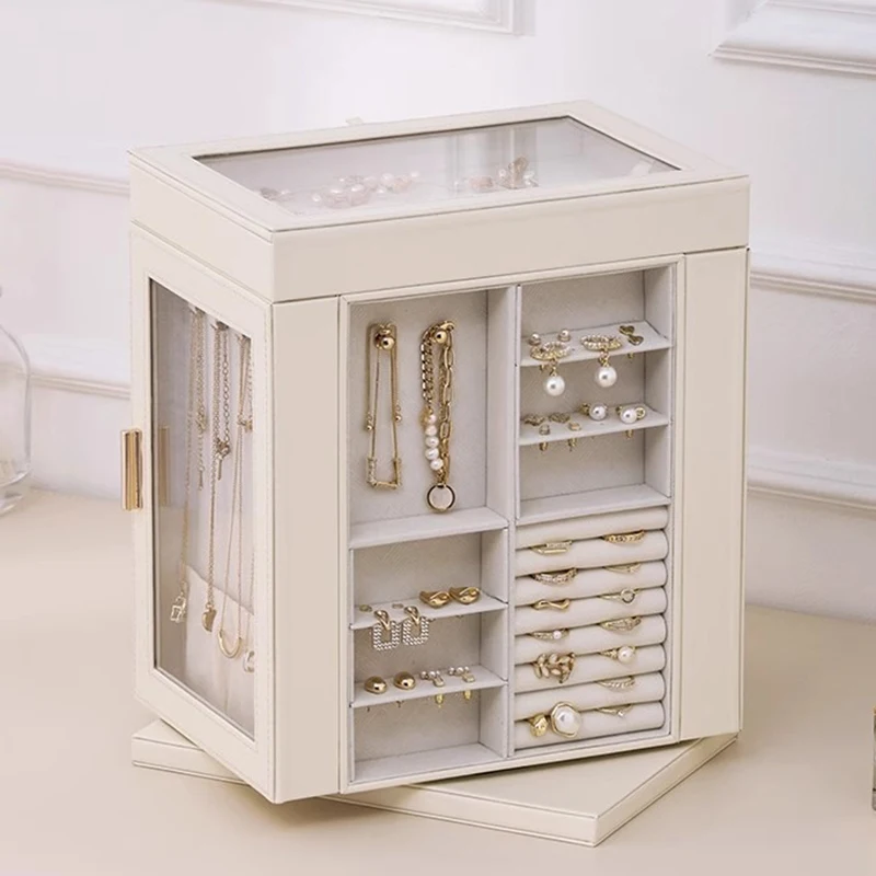 Big Jewelry Box Leather Rotating Display Stand Necklace Organizer Storage Box Large Necklaces Holder Ring Earrings Jewelry Case
Big Jewelry Box Leather Rotating Display Stand Necklace Organizer Storage Box Large Necklaces Holder Ring Earrings Jewelry Case