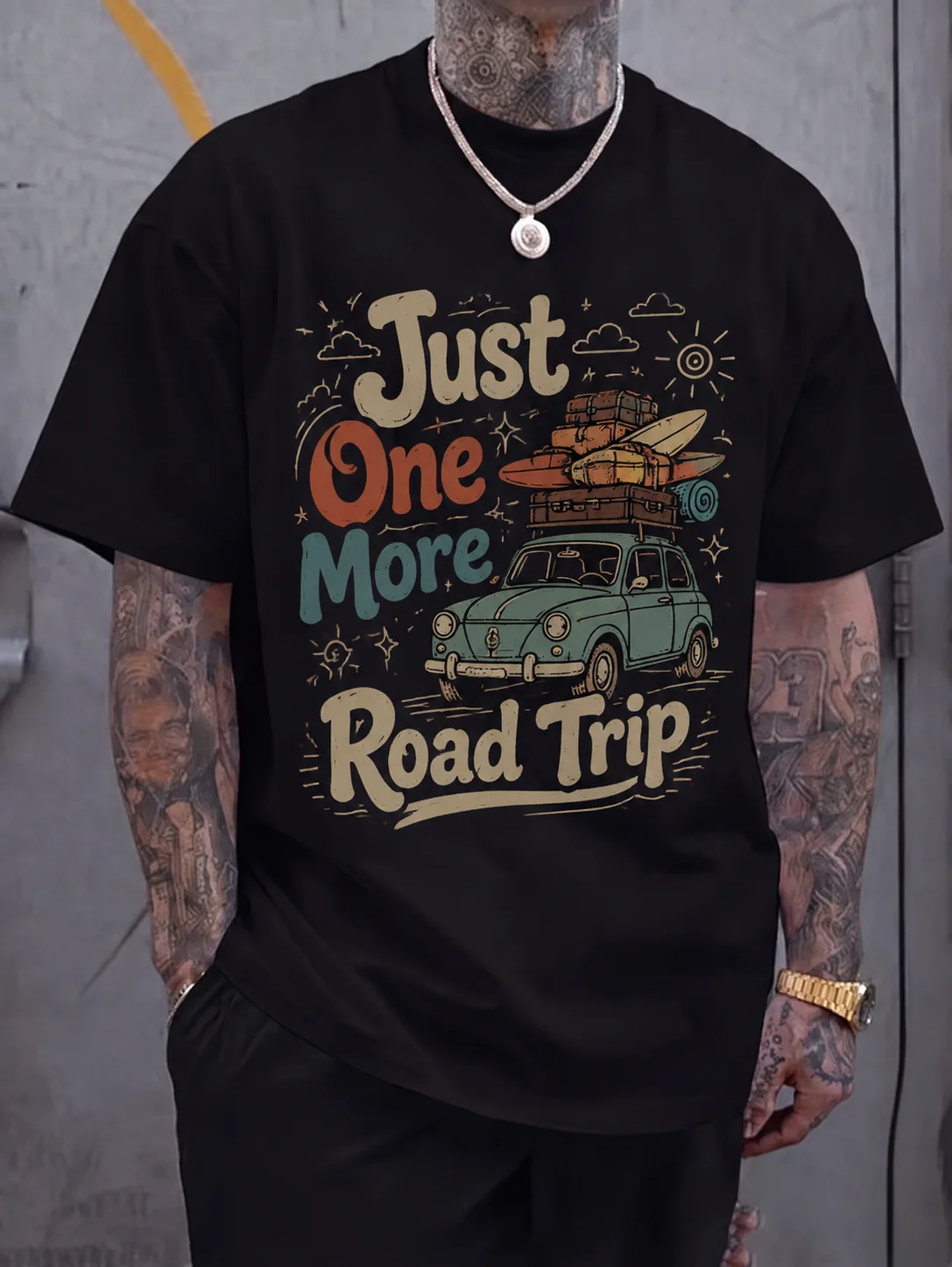 Men Graphic Tee Short Sleeve Classic Fit Vintage Road Trip Print Retro Car and Surfboard Illustration Streetwear Casual Travel
Men Graphic Tee Short Sleeve Classic Fit Vintage Road Trip Print Retro Car and Surfboard Illustration Streetwear Casual Travel