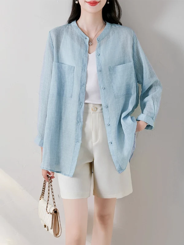 Ele Blue Cloud Soft irt женская летняя ранняя осень тонкая прозрачная длинная све солнцезащитная верхняя одежда свободного покроя 
Ele Blue Cloud Soft irt женская летняя ранняя осень тонкая прозрачная длинная све солнцезащитная верхняя одежда свободного покроя