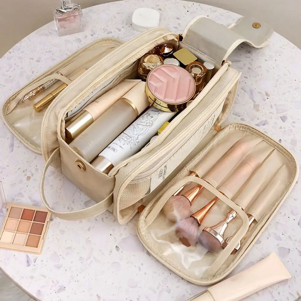 Fashion Double Zipper Makeup Bag Large Capacity Luxurious Travel Cosmetics Bag Handbag Make Up Pouch Leather Wash Bag Travel
Fashion Double Zipper Makeup Bag Large Capacity Luxurious Travel Cosmetics Bag Handbag Make Up Pouch Leather Wash Bag Travel