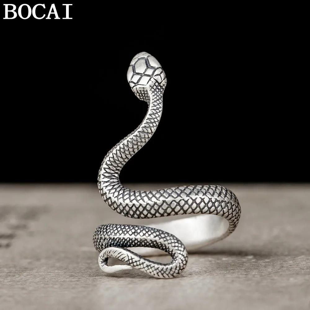 BOCAI New S925 Sterling Silver Jewelry Vintage Punk Spirit Snake Engagement Ring Selected Gifts For Men And Women
BOCAI New S925 Sterling Silver Jewelry Vintage Punk Spirit Snake Engagement Ring Selected Gifts For Men And Women