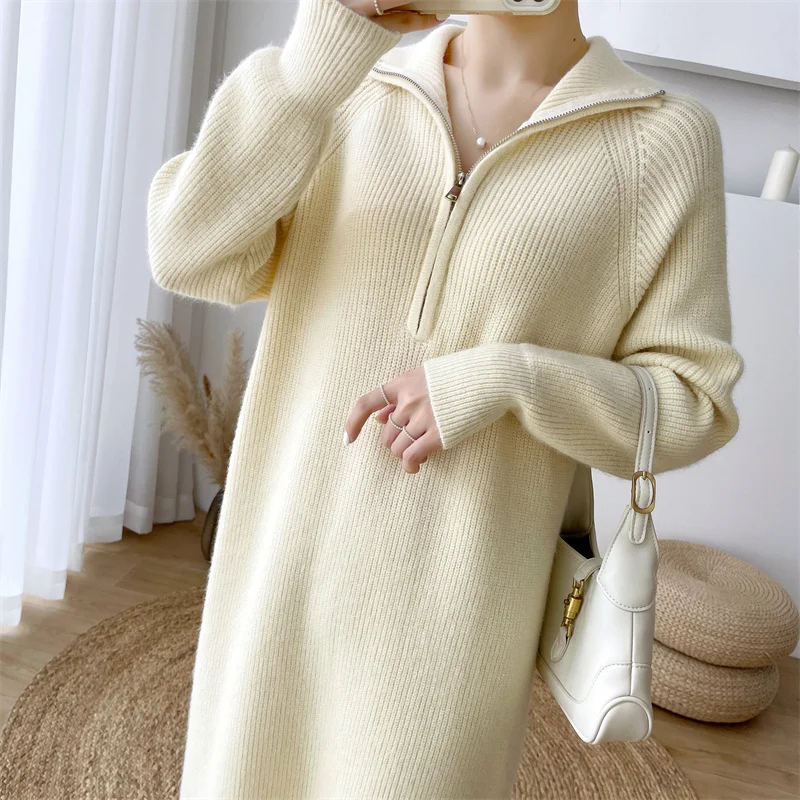 Elegant Sweater Dress Women Vintage Dresses New Autumn Korean Woman Winter 2022 Clothing Solid Knitted Warm Thick Zipper Vestido
Elegant Sweater Dress Women Vintage Dresses New Autumn Korean Woman Winter 2022 Clothing Solid Knitted Warm Thick Zipper Vestido