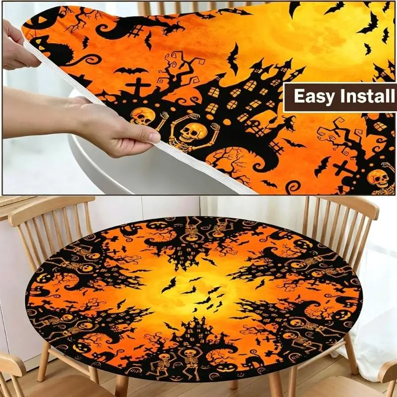 G6KF Round Kitchen Table Cover Halloween Design Nonslip Waterproof Materials Great For Family Gatherings Event
G6KF Round Kitchen Table Cover Halloween Design Nonslip Waterproof Materials Great For Family Gatherings Event
