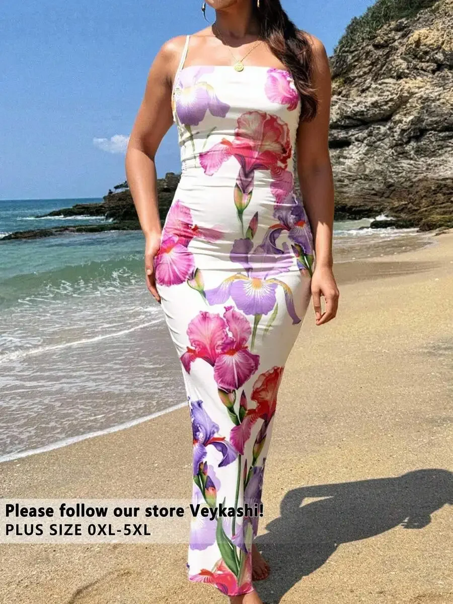 Floral Print Plus Size Maxi Dress For Beach Festival Casual Wear
Floral Print Plus Size Maxi Dress For Beach Festival Casual Wear