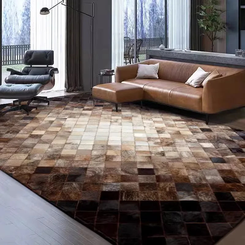 Brown Real Cowhide Living Room Large Carpet American Style Bedroom Rugs Non-slip Handmade Natural Cow Leather Floor Mat Rug
Brown Real Cowhide Living Room Large Carpet American Style Bedroom Rugs Non-slip Handmade Natural Cow Leather Floor Mat Rug