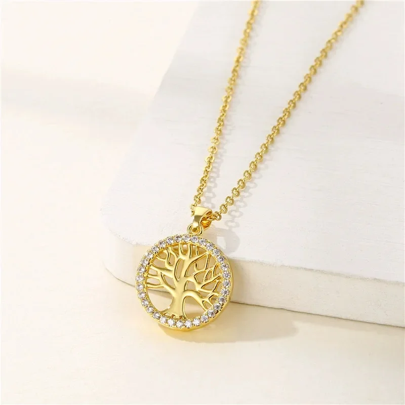 The source of the round hollowed-out life tree necklace and the European and American women's zircon tree pendant
The source of the round hollowed-out life tree necklace and the European and American women's zircon tree pendant