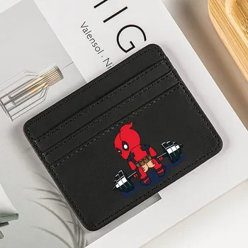 만화 데드 풀 Pu 가죽 ID 카드, 남성 여성 비즈니스 카드홀더 신용 카드 케이스, 동전 지갑, 현금 카드 팩, 버스 카드홀더