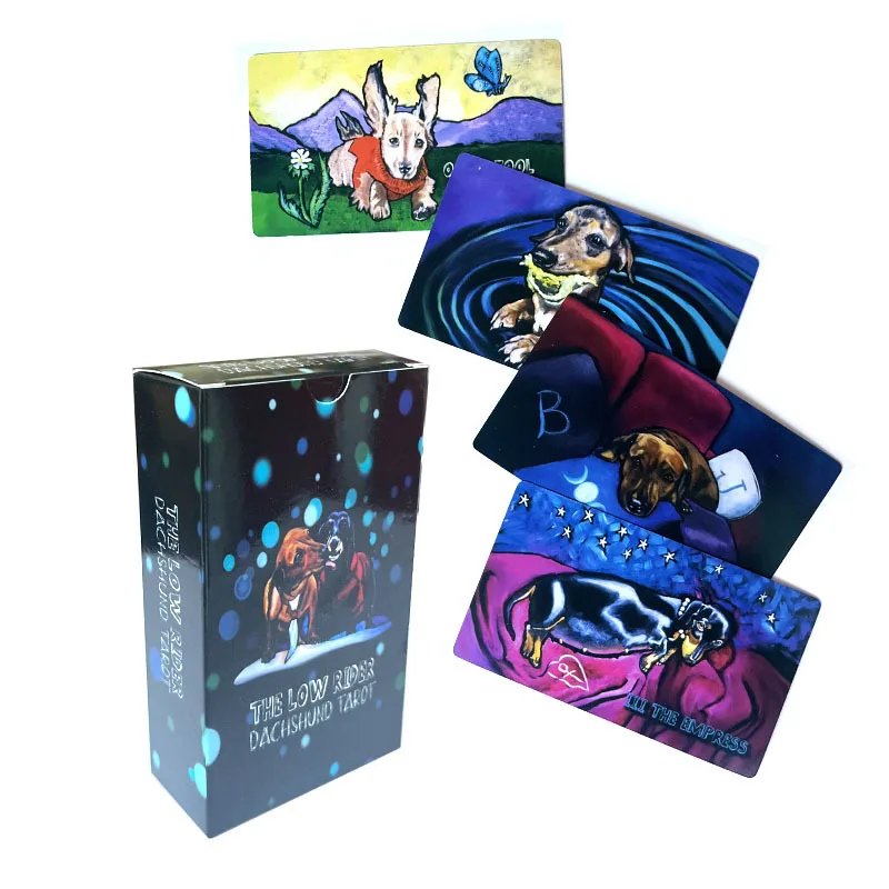12x7cm Low Rider Dachshund Tarot Cards Cute Dog Tarot Cards Deck Divination Card with Guidebook for Beginners
12x7cm Low Rider Dachshund Tarot Cards Cute Dog Tarot Cards Deck Divination Card with Guidebook for Beginners