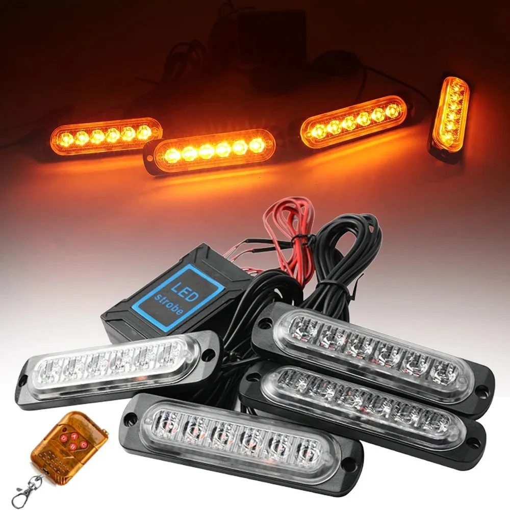 24LED Car Strobe Light Grille Flashing Signal Police Light Wireless Remote Control Strobe LED Emergency Lights for Auto
24LED Car Strobe Light Grille Flashing Signal Police Light Wireless Remote Control Strobe LED Emergency Lights for Auto