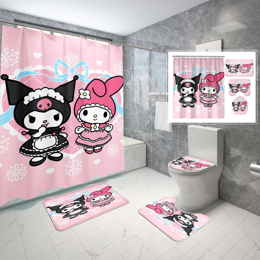 1/4 шт. 70*70 дюймов Sanrio Kuromi Водонепроницаемая душевая занавеска для ванной комнаты с нескользящими ковриками, крышка для туалета, коврик для ванной, 12 крючков
1/4 шт. 70*70 дюймов Sanrio Kuromi Водонепроницаемая душевая занавеска для ванной комнаты с нескользящими ковриками, крышка для туалета, коврик для ванной, 12 крючков