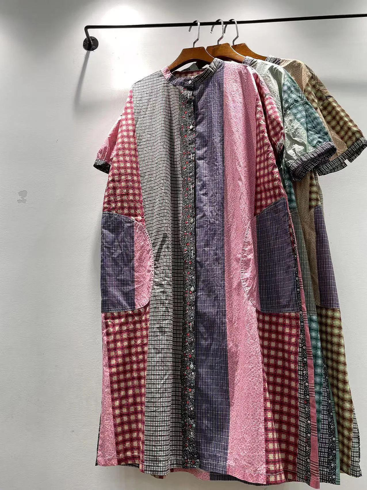 Summer Women's Loose Fit ort Sve Dr Vintage Plaid Print round Ne Single Button Cotton Gauze Breathable A-Line Skirt
Summer Women's Loose Fit ort Sve Dr Vintage Plaid Print round Ne Single Button Cotton Gauze Breathable A-Line Skirt