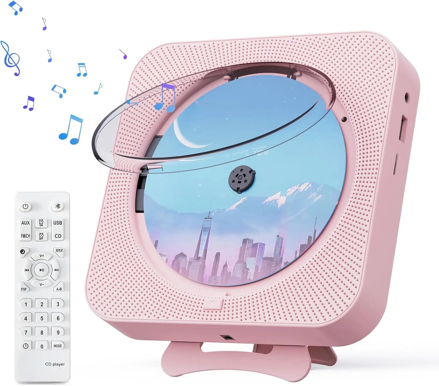 Desktop Portable CD Player with Built-in Speakers and Remote Control Supports CD/ Bluetooth /FM Radio /USB/AUX/ Timer/repeat
Desktop Portable CD Player with Built-in Speakers and Remote Control Supports CD/ Bluetooth /FM Radio /USB/AUX/ Timer/repeat