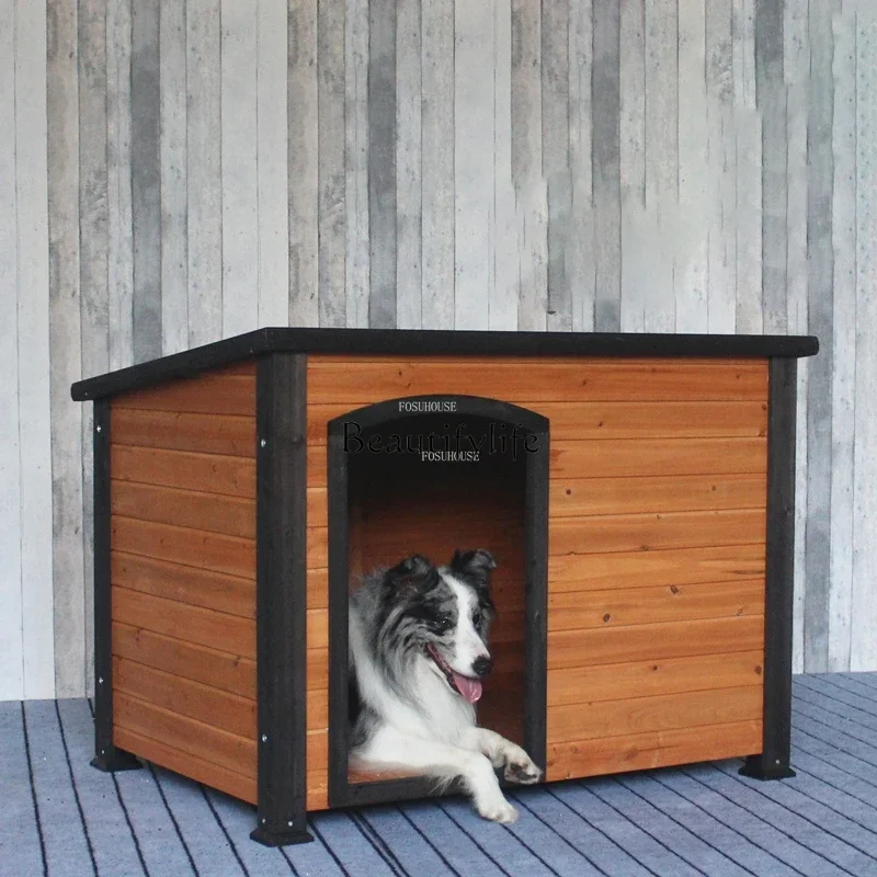 Outdoor Simple Solid Wood Dog Houses Medium-sized Dog Waterproof Sunscreen Cat Kennel Modern
Outdoor Simple Solid Wood Dog Houses Medium-sized Dog Waterproof Sunscreen Cat Kennel Modern