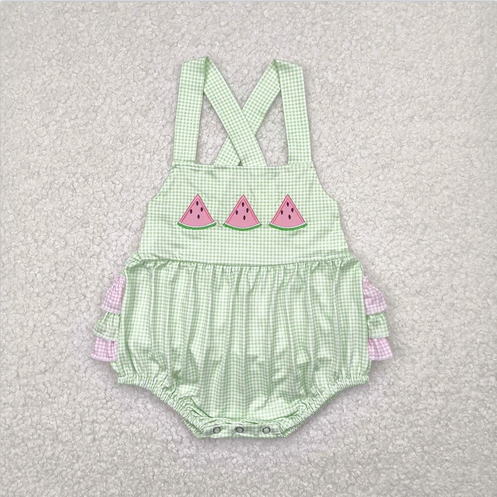 Hot sale girls Bubble romper boutique clothing Summer baby clothes Baby Infant Girls Summer Wateremelon Green Ruffles Rompers
Hot sale girls Bubble romper boutique clothing Summer baby clothes Baby Infant Girls Summer Wateremelon Green Ruffles Rompers