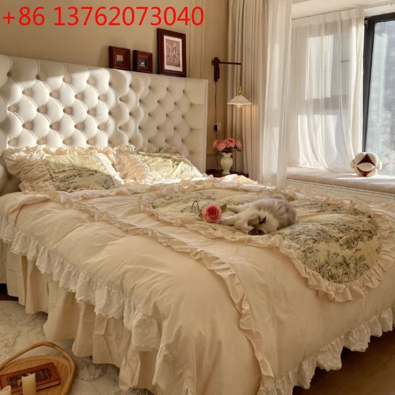 Luxury Pretty King Size Bed Frame Mattress White Villa Princess Bed Solid Wood Cama Matrimonial Bedroom Set
Luxury Pretty King Size Bed Frame Mattress White Villa Princess Bed Solid Wood Cama Matrimonial Bedroom Set