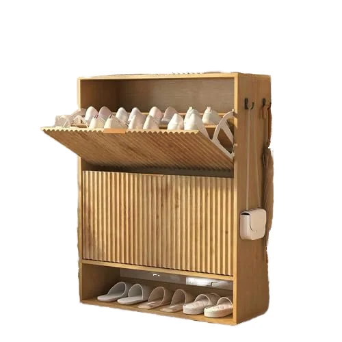 Takywep Midcentury Modern Fluted Wood Shoe Cabinet 2 Flip Drawers Adjustable Shelf Side Hooks Freestanding Slim Design
Takywep Midcentury Modern Fluted Wood Shoe Cabinet 2 Flip Drawers Adjustable Shelf Side Hooks Freestanding Slim Design