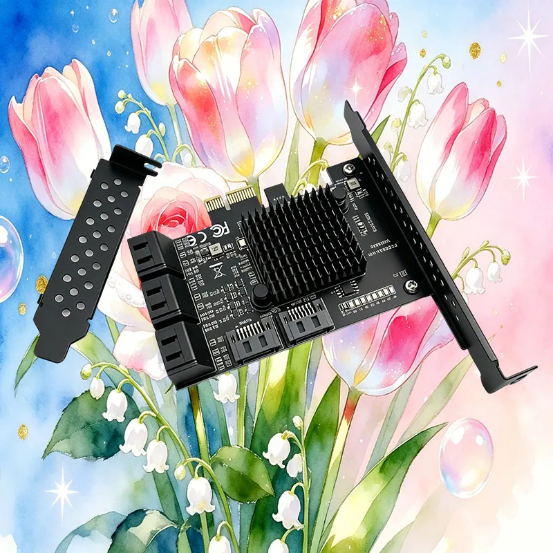PCIE SATA Card PCI-E to SATA3.0 Adapter PCI Express X1 to SATA 3 Controller Expansion Board 8-Port SATA 3.0 Interface Riser Card
PCIE SATA Card PCI-E to SATA3.0 Adapter PCI Express X1 to SATA 3 Controller Expansion Board 8-Port SATA 3.0 Interface Riser Card