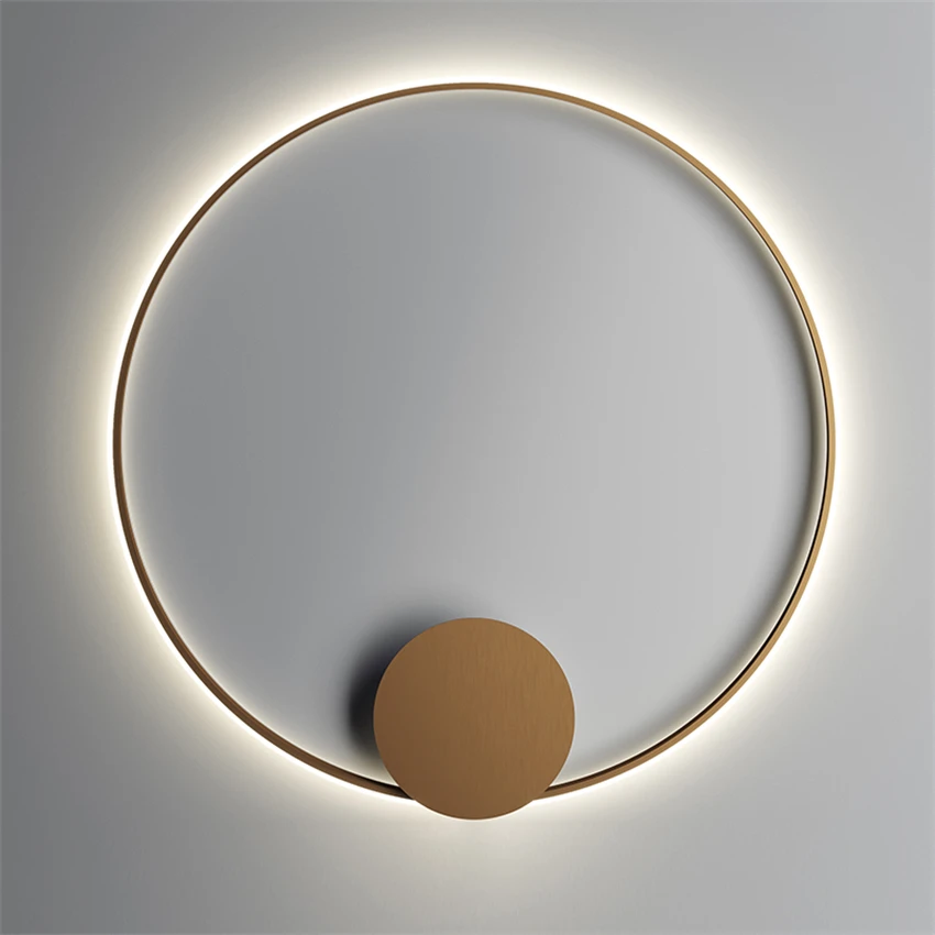 Nordic ring aluminum LED wall lamps clothing store corridor bedroom background wall sconces lights hotel decorative fixtures
Nordic ring aluminum LED wall lamps clothing store corridor bedroom background wall sconces lights hotel decorative fixtures