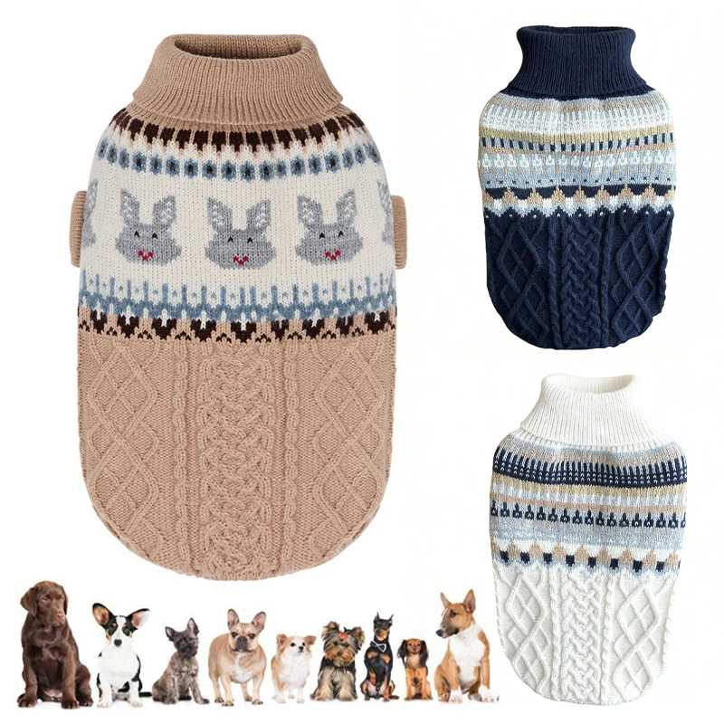 Vintage Style Dog Sweater Knitted Pullover Winter Warm Turtleneck for Small Medium Dogs Christmas Halloween Holiday Wear
Vintage Style Dog Sweater Knitted Pullover Winter Warm Turtleneck for Small Medium Dogs Christmas Halloween Holiday Wear