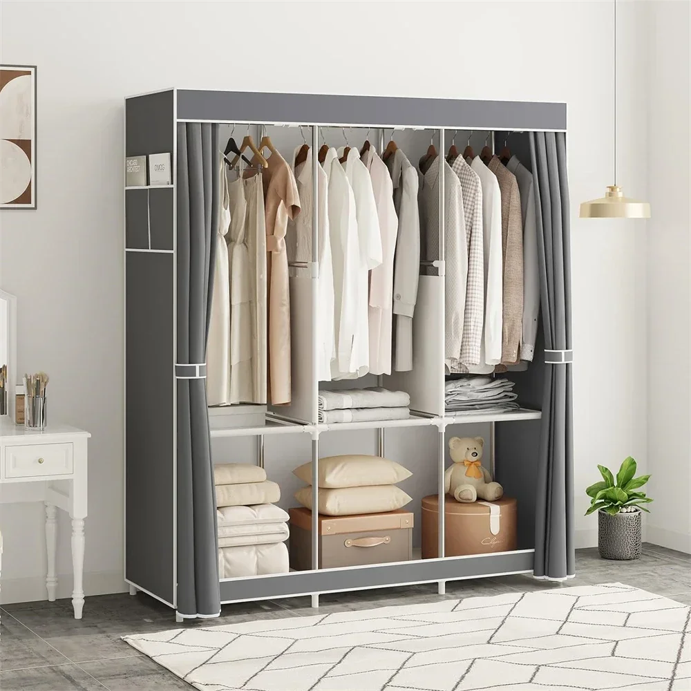 %a Wardrobe Closet Clothes Organizer with Oxford Cloth Fabric Storage Shelves+Hanging Sections+Side Pockets & Easy to Assemble
%a Wardrobe Closet Clothes Organizer with Oxford Cloth Fabric Storage Shelves+Hanging Sections+Side Pockets & Easy to Assemble