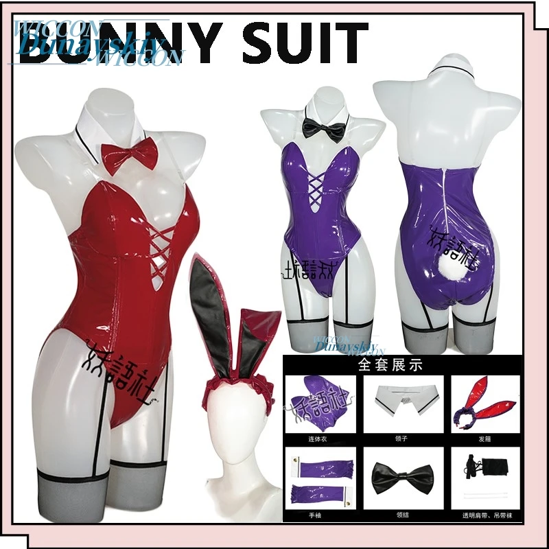 Anime Game Bunny Suit Cosplay Costume Red purple Leather Roleplay Uniform Set for Halloween Christmas Party
Anime Game Bunny Suit Cosplay Costume Red purple Leather Roleplay Uniform Set for Halloween Christmas Party