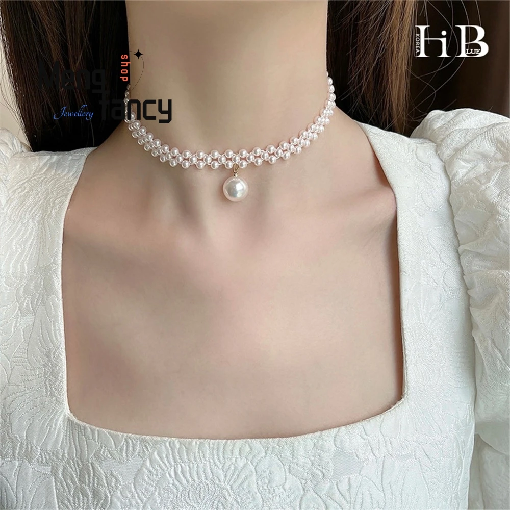Fashionable And Elegant Pearl Necklace, Women's Design Sense, Handcrafted Woven Three-Row Pearl Collarbone Chain, Neck Chain
Fashionable And Elegant Pearl Necklace, Women's Design Sense, Handcrafted Woven Three-Row Pearl Collarbone Chain, Neck Chain