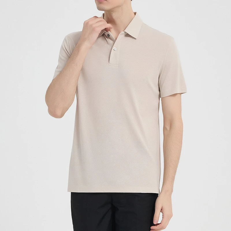 Linen Polo Shirt Short-sleeved Lapel Summer High-end Knitted T-shirt No-iron Polo Shirt Men
Linen Polo Shirt Short-sleeved Lapel Summer High-end Knitted T-shirt No-iron Polo Shirt Men