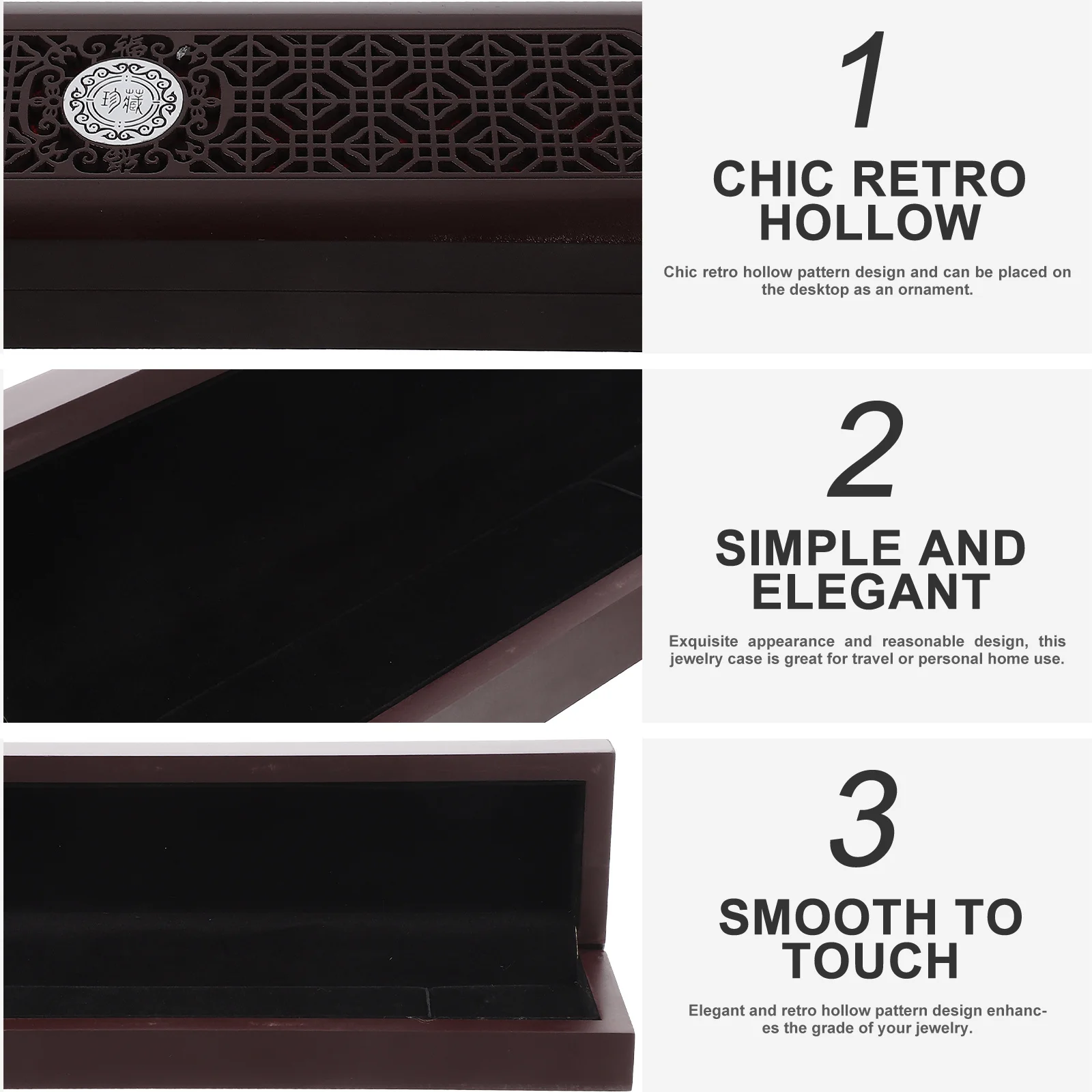 Vintage Wooden Jewelry Box with Hollow Pattern Design for Necklace Ring Earring Storage Organizer Travel Home Decor Gift
Vintage Wooden Jewelry Box with Hollow Pattern Design for Necklace Ring Earring Storage Organizer Travel Home Decor Gift