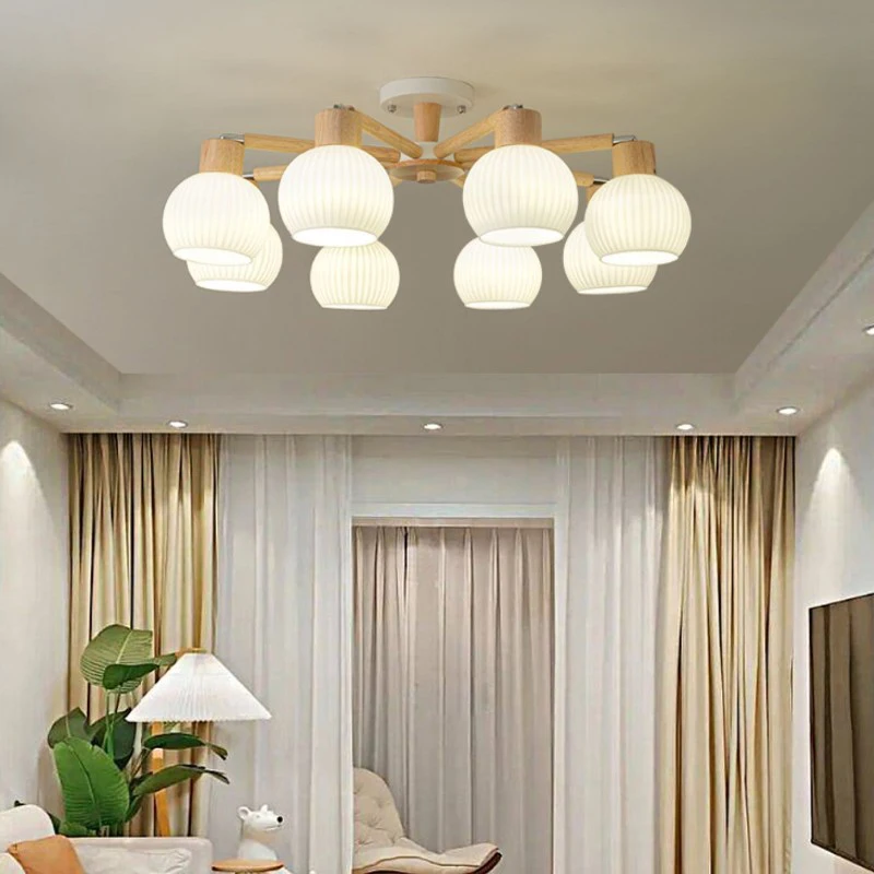 Minimalist Decor LED Chandelier with Glass Lampshade for Living Room Modern Bedroom Ceiling Lustres Lighting Wooden Pendant Lamp
Minimalist Decor LED Chandelier with Glass Lampshade for Living Room Modern Bedroom Ceiling Lustres Lighting Wooden Pendant Lamp