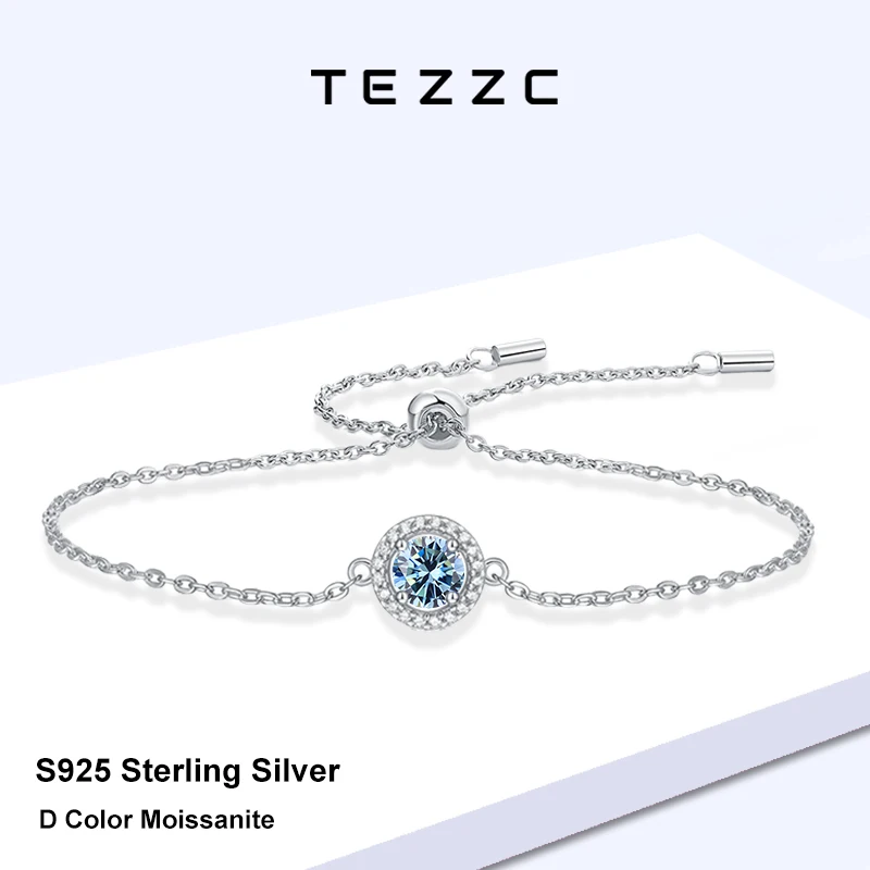 Tezzc Blue Moissanite Bracelet 1 CT Round Lab Diamond Bracelet With certificate 925 Sterling Silver Colored Gemstone Bracelets
Tezzc Blue Moissanite Bracelet 1 CT Round Lab Diamond Bracelet With certificate 925 Sterling Silver Colored Gemstone Bracelets