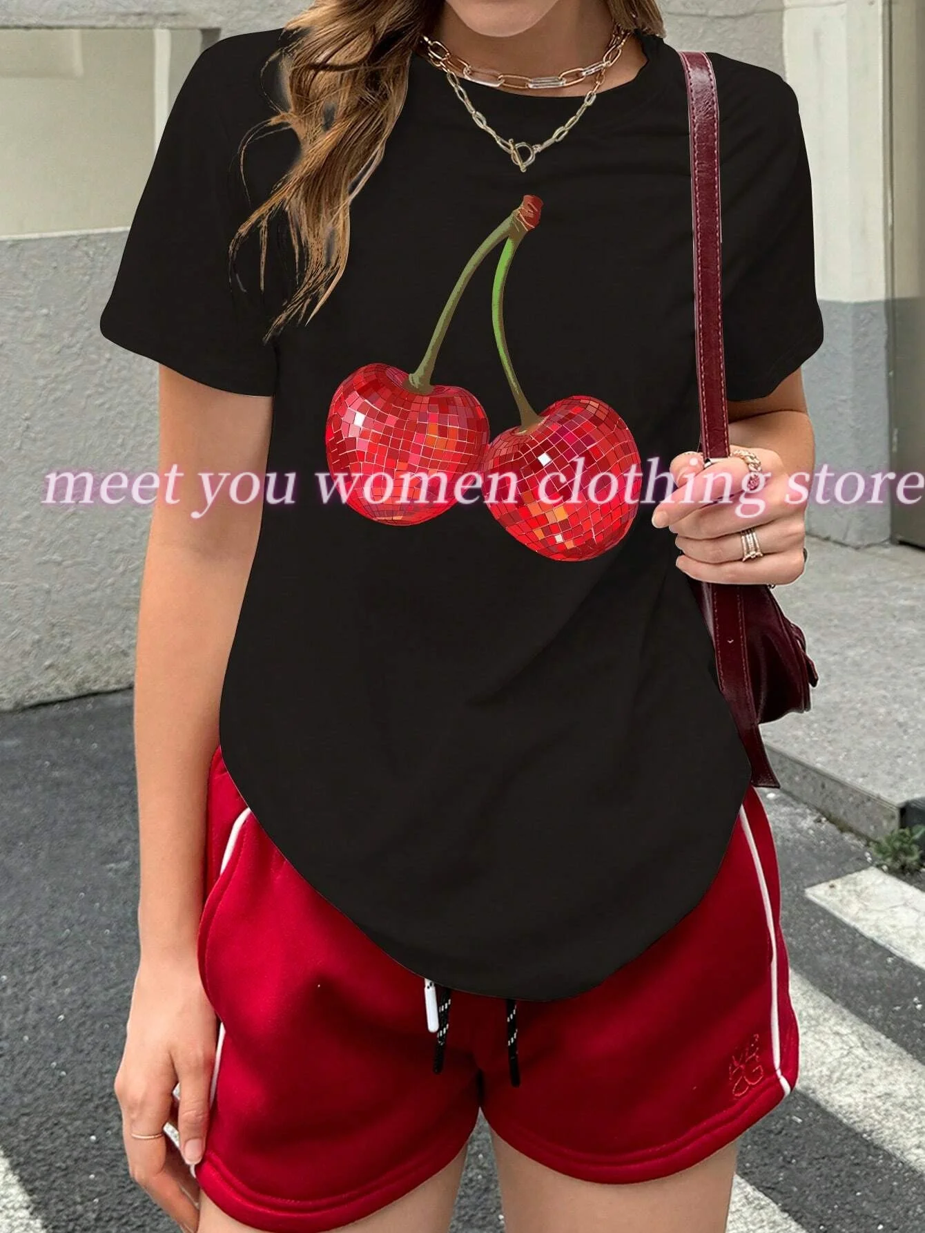 2025 Women Red Cherry Print 4 Color T-Shirt Women Summer Retro American Style Casual Short Sleeve Girl Tops Streetwear Sexy Tees
2025 Women Red Cherry Print 4 Color T-Shirt Women Summer Retro American Style Casual Short Sleeve Girl Tops Streetwear Sexy Tees