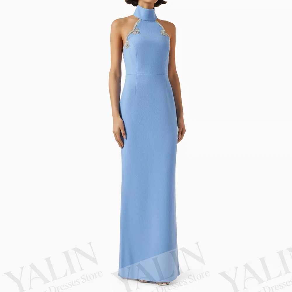 Women's Straight Evening Dresses Ankle-length High-neck Sleeveless Prom Dresses Fashion Sequined Backless Customized Gowns
Women's Straight Evening Dresses Ankle-length High-neck Sleeveless Prom Dresses Fashion Sequined Backless Customized Gowns