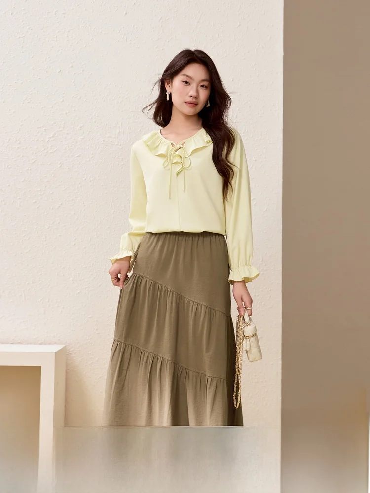 Flounce Collar Shirt And Half Skirt Set plus Size Women's Spring New Style Slim Fit Commute Style Hollow out Long Sleeve Uniform
Flounce Collar Shirt And Half Skirt Set plus Size Women's Spring New Style Slim Fit Commute Style Hollow out Long Sleeve Uniform